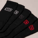 CLASSIC CREW SOCKS 5-PACK - Black